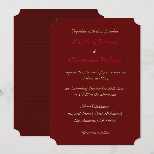 Convite de Casamento Simples e Elegante Personaliz (Frente/Verso)