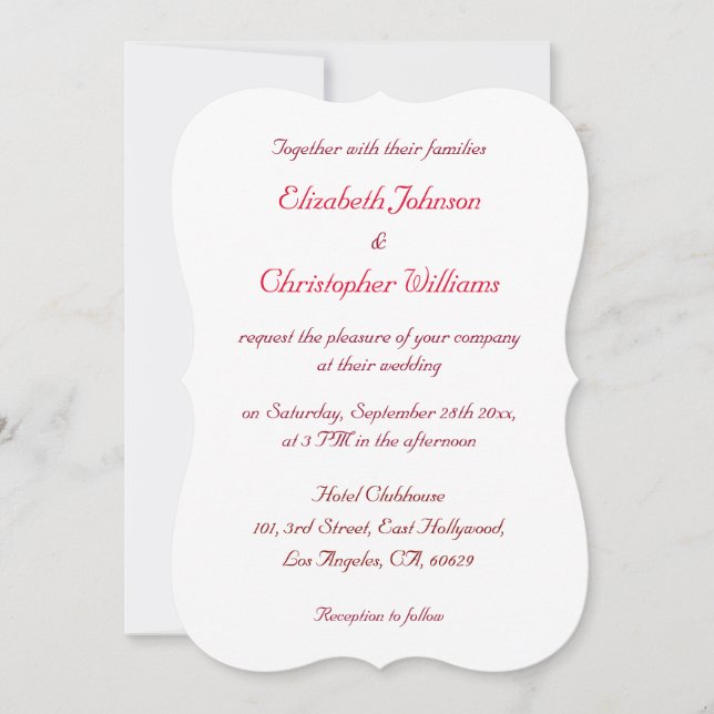 Convite de Casamento Simples e Elegante Personaliz (Frente)