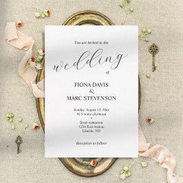 Convite de casamento simples e minimalista com cal