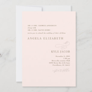 Convite de Casamento Simples & Elegante com Texto