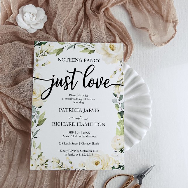Convite de Casamento Simples Floral Barato (Criador carregado)
