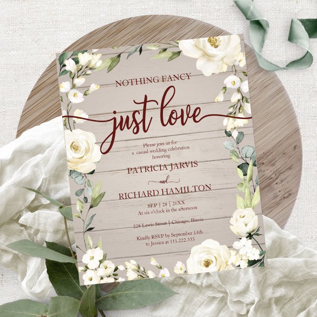Convite de Casamento Simples Floral Barato (Criador carregado)