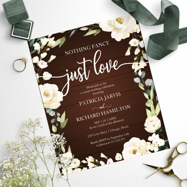 Convite de Casamento Simples Floral Barato (Criador carregado)