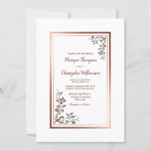 Convite De Casamento Simples Fronteira Dourada Ele