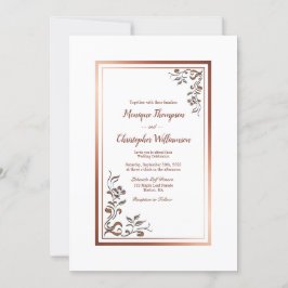 Convite De Casamento Simples Fronteira Dourada Ele