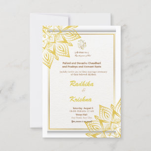 Convite de casamento simples Hindu indiano