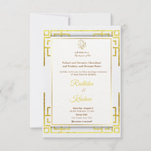 Convite de casamento simples Hindu indiano