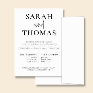 Convite de Casamento Simples Minimalista
