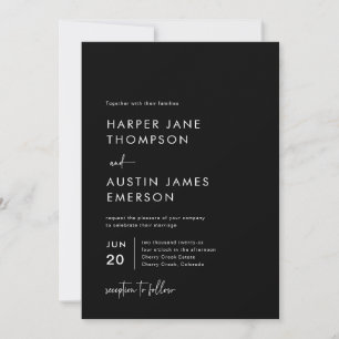 Convite de Casamento Simples Minimalista Moderno