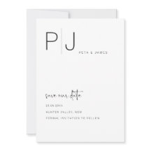 Convite de casamento simples minimalista para guar