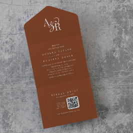 Convite de casamento simples minimalista terracota