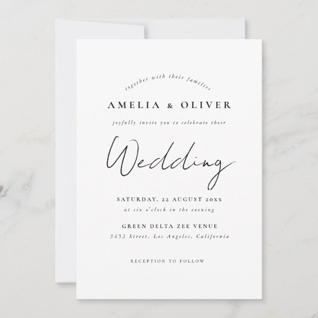 Convite de Casamento Simples Moderno (Frente)