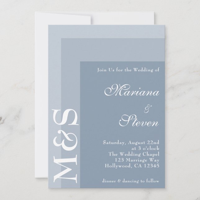 Convite de Casamento Simples Moderno Chic Script A (Frente)