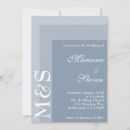 Convite de Casamento Simples Moderno Chic Script A