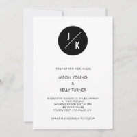 Convite de casamento simples moderno - círculo pre