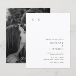 Convite de Casamento Simples Moderno com Monograma