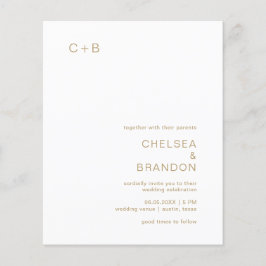 Convite de Casamento Simples Moderno com Monograma