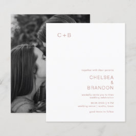 Convite de Casamento Simples Moderno com Monograma