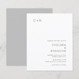 Convite de Casamento Simples Moderno com Monograma