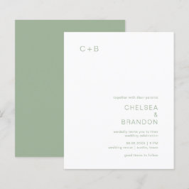Convite de Casamento Simples Moderno Monograma Ver