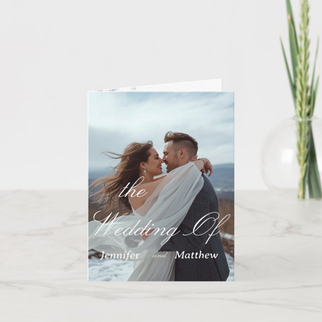 Convite de Casamento Simples Moderno Personalizado (Frente)