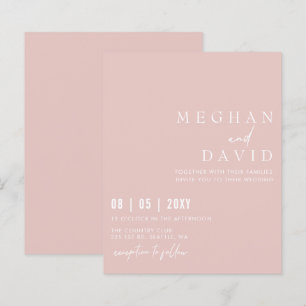 Convite de Casamento Simples Moderno Rosa