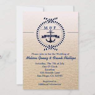 Convite de Casamento Simples Náutico de Praia Aren