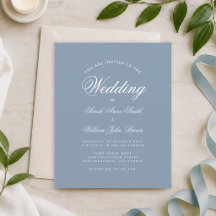 Convite de Casamento Simples Orçamento Azul Empoei