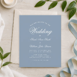 Convite de Casamento Simples Orçamento Azul Empoei