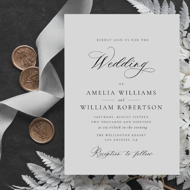 convite de casamento simples para caligrafia negra (Criador carregado)