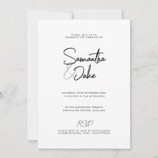 Convite de casamento simples personalizável de scr