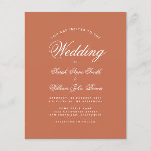 Convite de Casamento Simples Terracota Branco