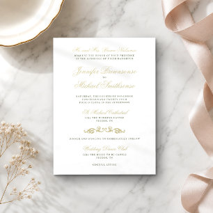 Convite de Casamento Simples Textos Azul Marinho D