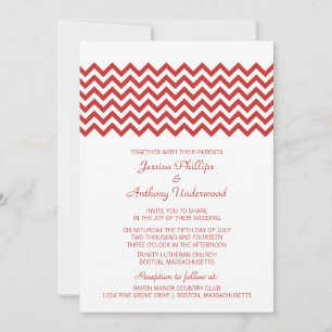 Convite de casamento Simples Vermelho