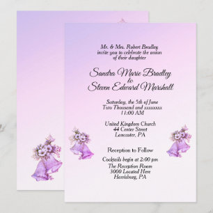 Convite de Casamento Sininhos de Lavanda