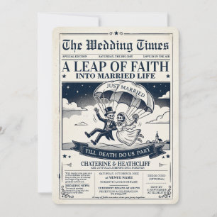 Convite de Casamento Skeletons Leap of Faith