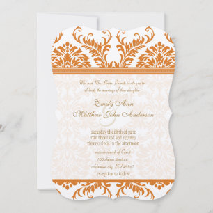 Convite de Casamento Snapdragon Coral & Marfim Dam