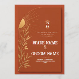 Convite de Casamento Sol Boho Terracota