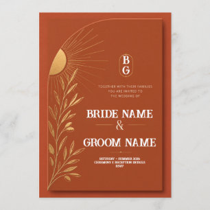 Convite de Casamento Sol Boho Terracota