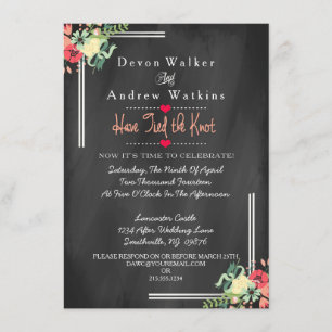 Convite de casamento Somente Recepção Floral Cha