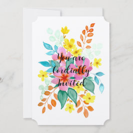 Convite de Casamento Spray Floral