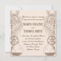 Convite de Casamento Steampunk