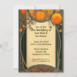 Convite de casamento Stuning art nouveau