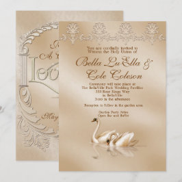Convite de Casamento Swan