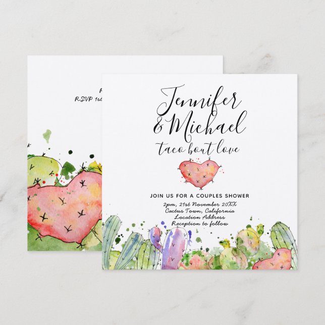 Convite de Casamento Taco Bout Love - Festa Divert (Frente/Verso)