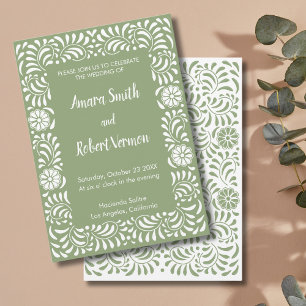 Convite de casamento Talavera Mexicana Verde