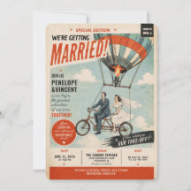 Convite de Casamento Tandem Flight Gazette