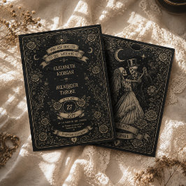 Convite de Casamento Tarot Gótico Preto Até que a