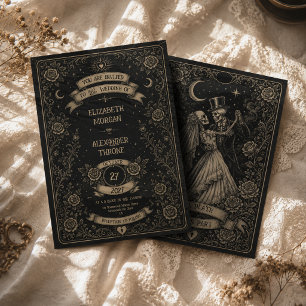 Convite de Casamento Tarot Gótico Preto Até que a