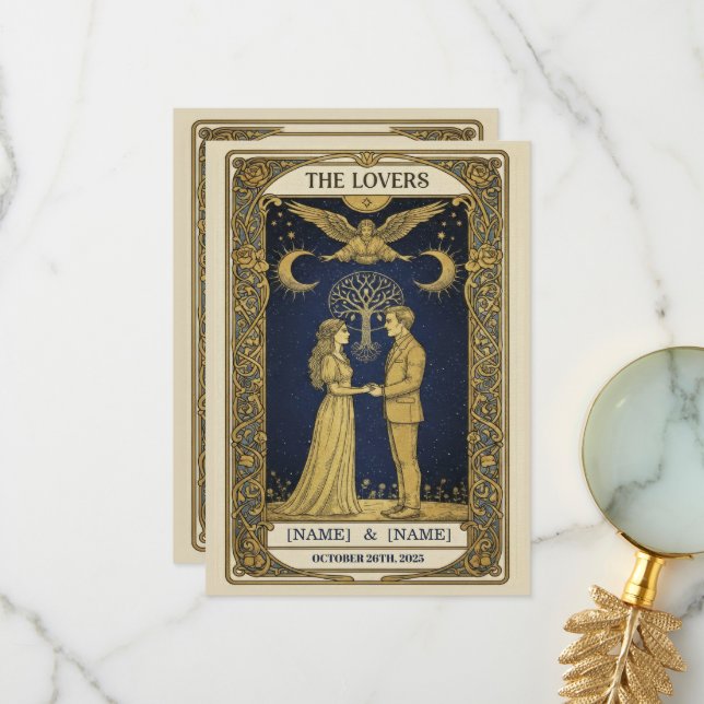 Convite de Casamento Tarot Místico – Personalizado (Frente/Verso In Situ)